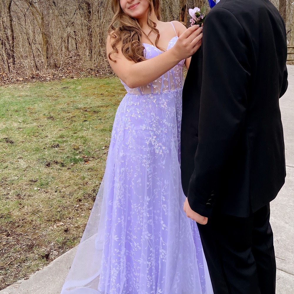 Coya Collection lavender princess style prom dress